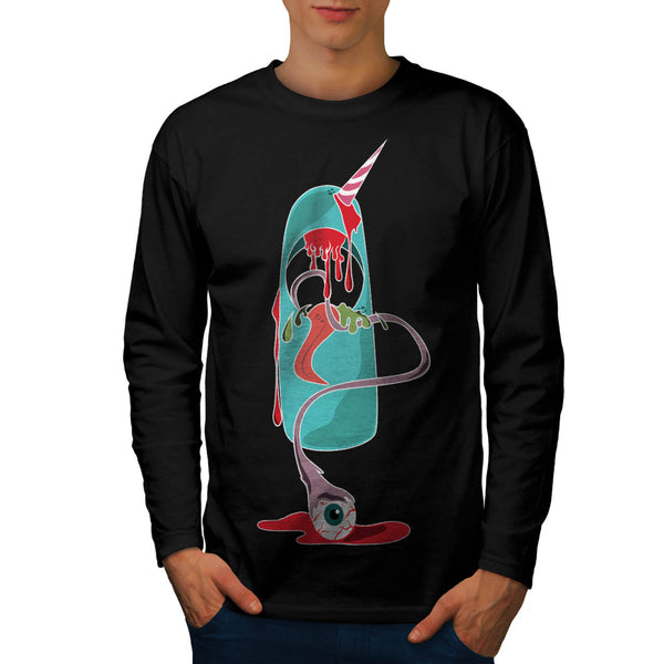 Funny Dead Unicorn Mens Long Sleeve T-Shirt