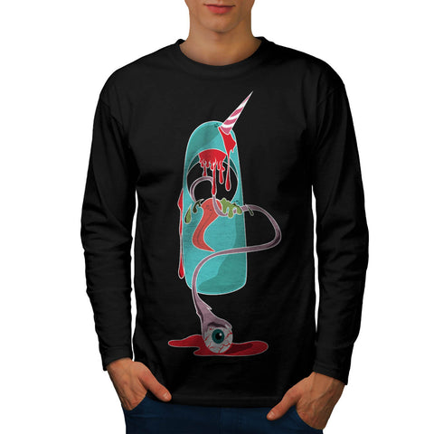 Funny Dead Unicorn Mens Long Sleeve T-Shirt