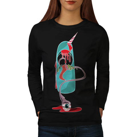 Funny Dead Unicorn Womens Long Sleeve T-Shirt