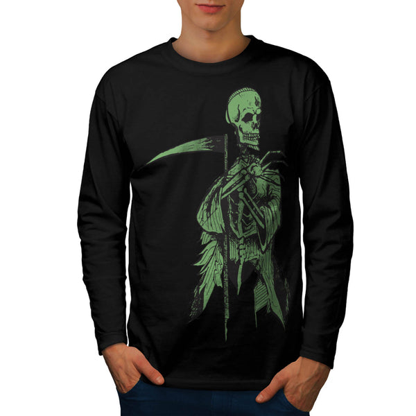 Skull Grim Reaper Art Mens Long Sleeve T-Shirt