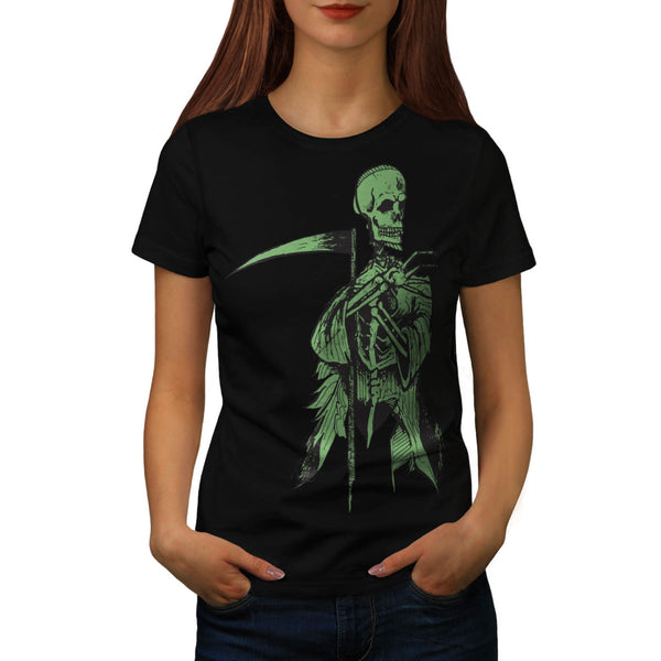 Skull Grim Reaper Art Womens T-Shirt