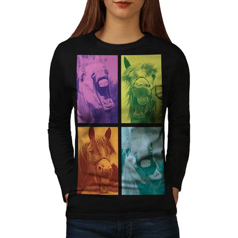 Funny Animal Laugh Womens Long Sleeve T-Shirt