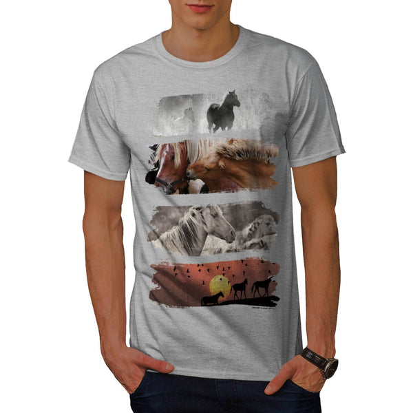 Animal Horse Family Mens T-Shirt