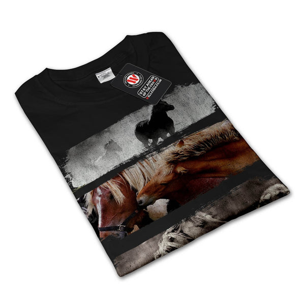 Animal Horse Family Mens Long Sleeve T-Shirt