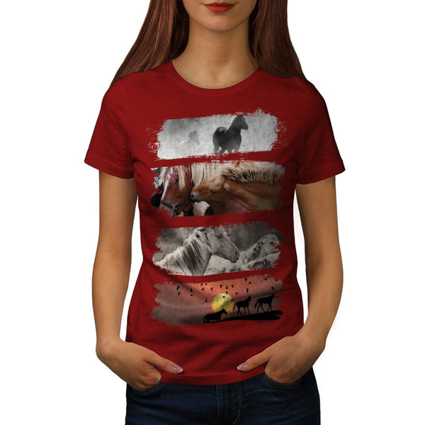 Animal Horse Family Womens T-Shirt