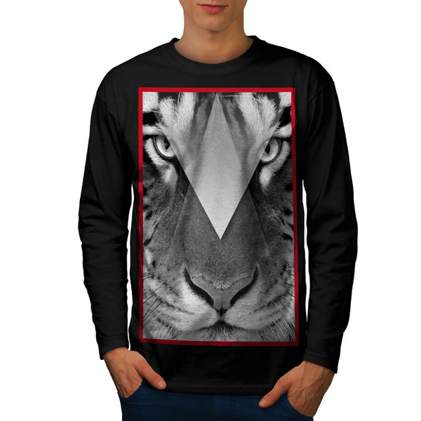 Amazing Tiger Cat Face Mens Long Sleeve T-Shirt