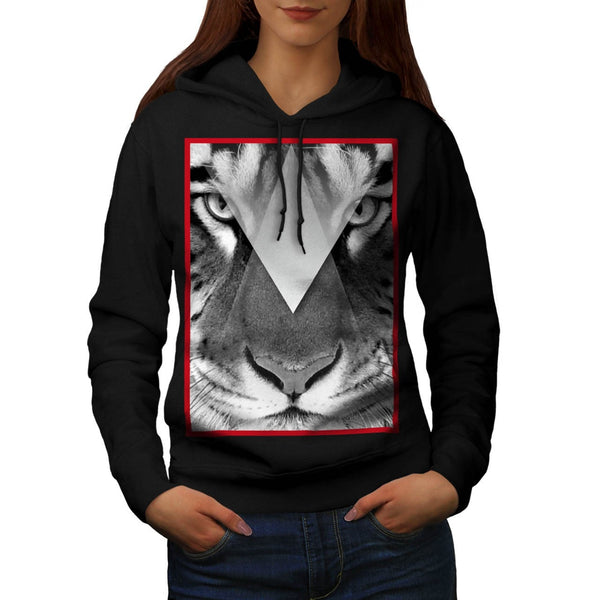 Amazing Tiger Cat Face Womens Hoodie