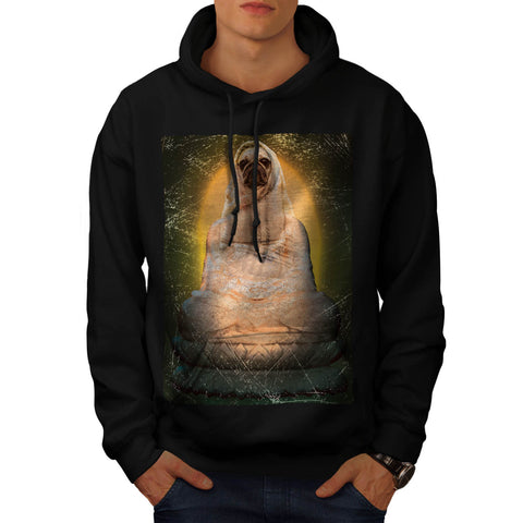 Dog Pug Buddha God Mens Hoodie