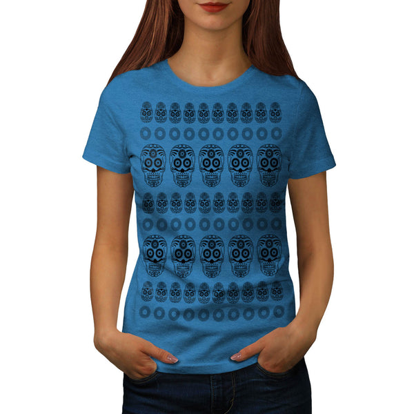 Skull Art Horror Head Womens T-Shirt