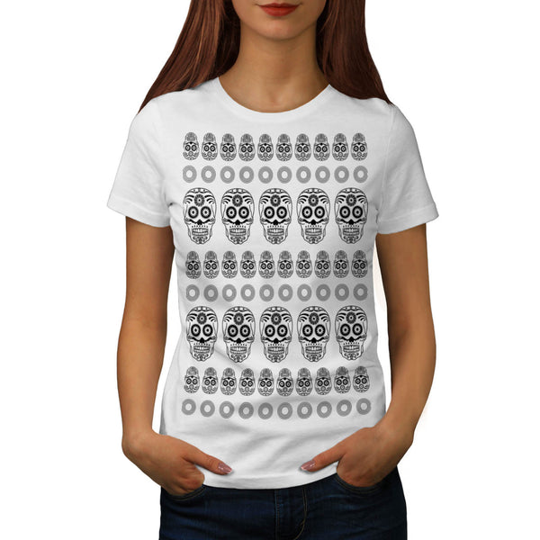 Skull Art Horror Head Womens T-Shirt