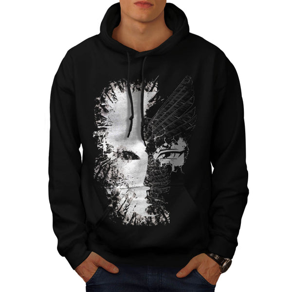 Creepy Half Lady Face Mens Hoodie