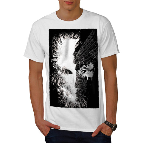 Creepy Half Lady Face Mens T-Shirt