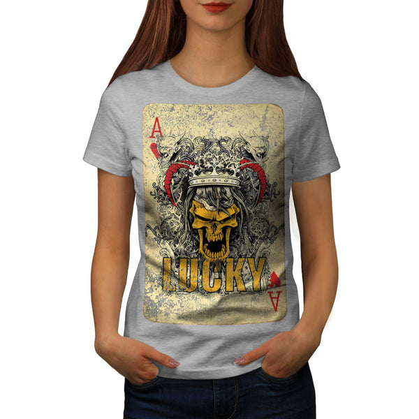Skull Beast Cards Art Womens T-Shirt