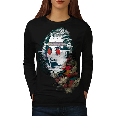 Diamond Eye Face Vibe Womens Long Sleeve T-Shirt