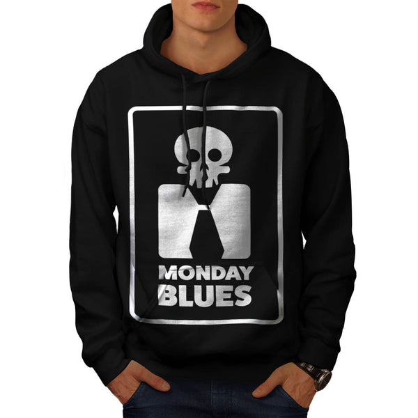 Monday Blues Skull Mens Hoodie