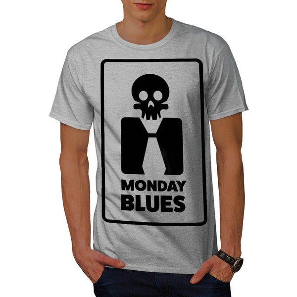 Monday Blues Skull Mens T-Shirt