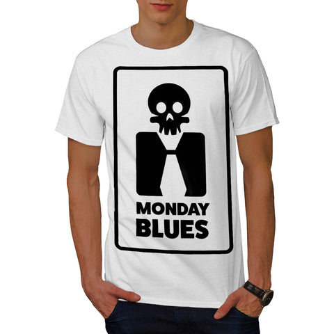 Monday Blues Skull Mens T-Shirt