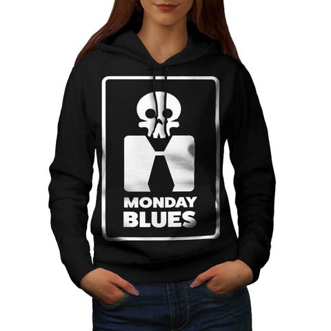Monday Blues Skull Womens Hoodie