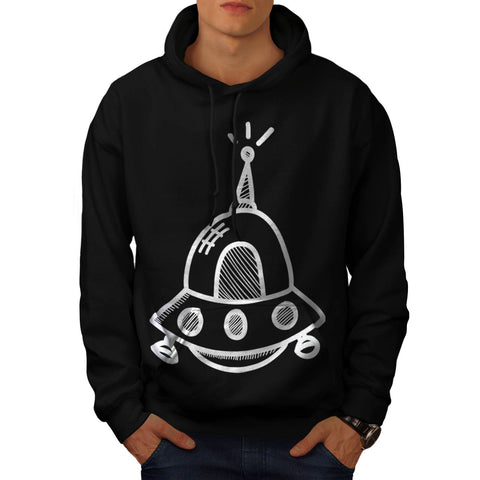 UFO Alien Spaceship Mens Hoodie