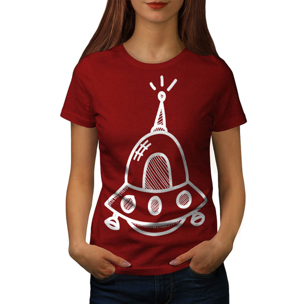 UFO Alien Spaceship Womens T-Shirt
