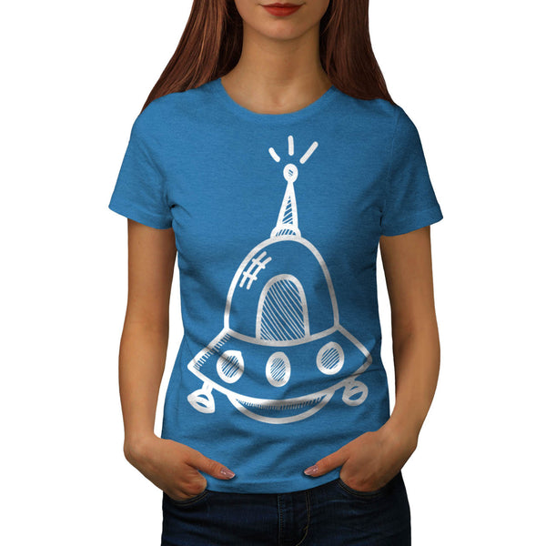 UFO Alien Spaceship Womens T-Shirt