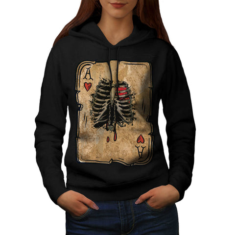 Skeleton Ace Hearts Womens Hoodie