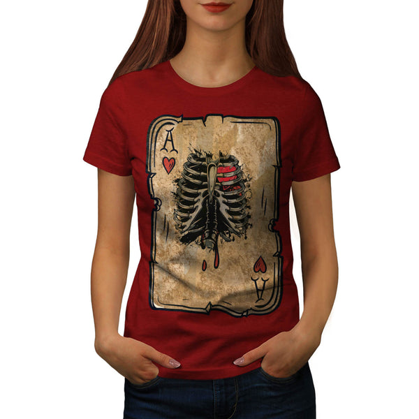Skeleton Ace Hearts Womens T-Shirt