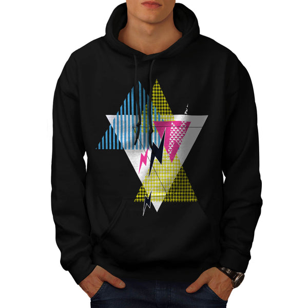 Lightning Bolt Triangle Mens Hoodie