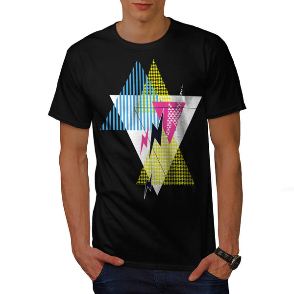 Lightning Bolt Triangle Mens T-Shirt