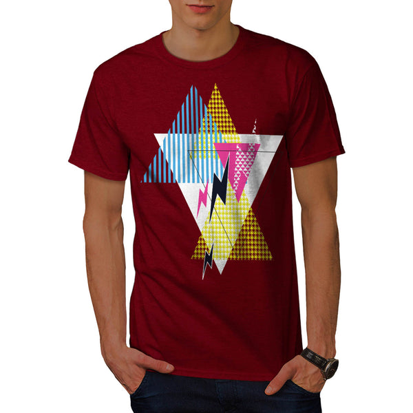 Lightning Bolt Triangle Mens T-Shirt