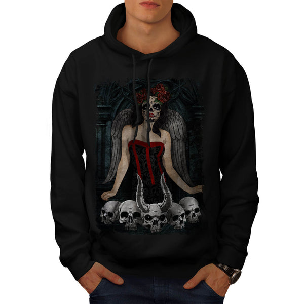 Scary Skull Sexy Girl Mens Hoodie