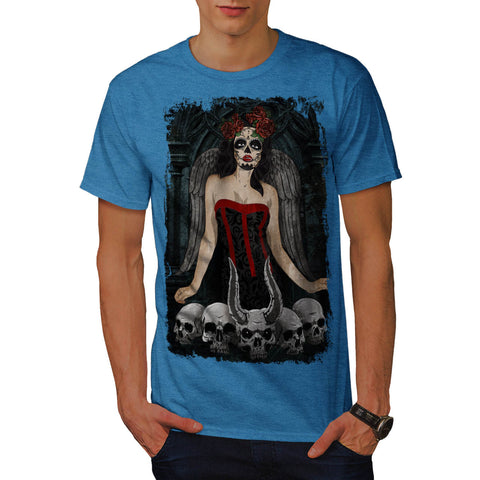 Scary Skull Sexy Girl Mens T-Shirt