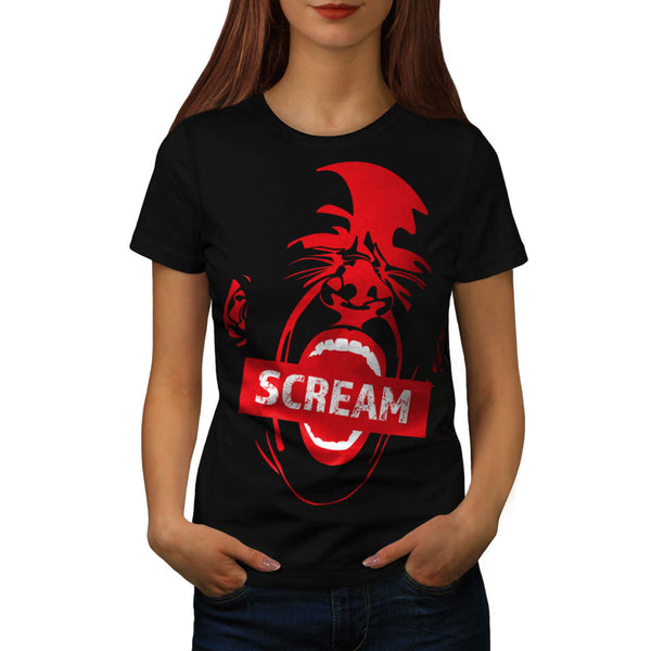 Human Face Scream Womens T-Shirt