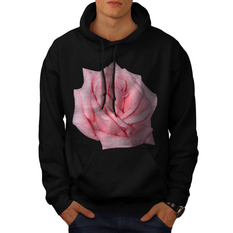 Pink Rose Romantic Mens Hoodie