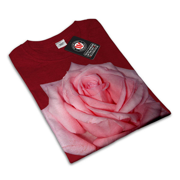 Pink Rose Romantic Womens T-Shirt
