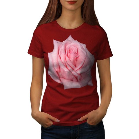 Pink Rose Romantic Womens T-Shirt