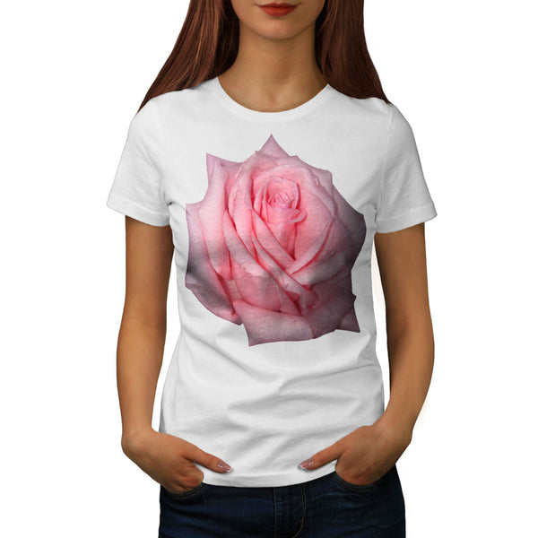 Pink Rose Romantic Womens T-Shirt