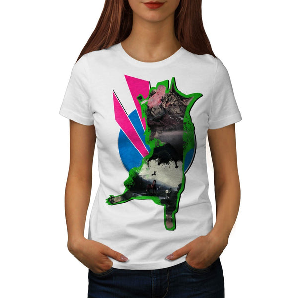 Animal Cat Playful Womens T-Shirt