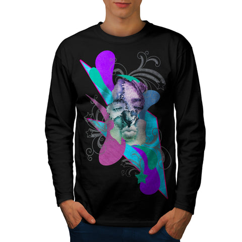 Fancy Cute Kiss Lip Mens Long Sleeve T-Shirt