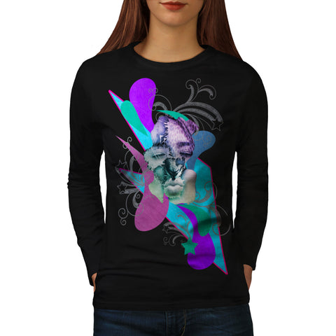 Fancy Cute Kiss Lip Womens Long Sleeve T-Shirt
