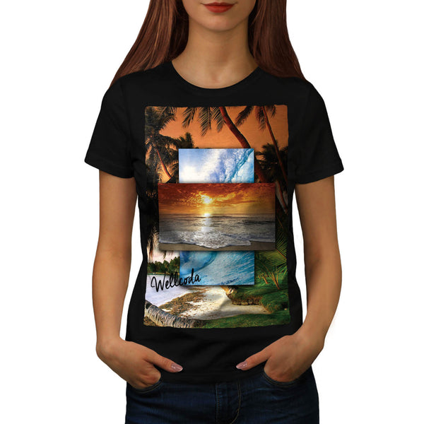 Vintage Sunny Beach Womens T-Shirt
