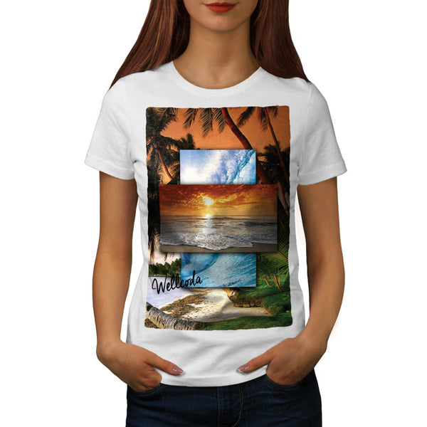 Vintage Sunny Beach Womens T-Shirt
