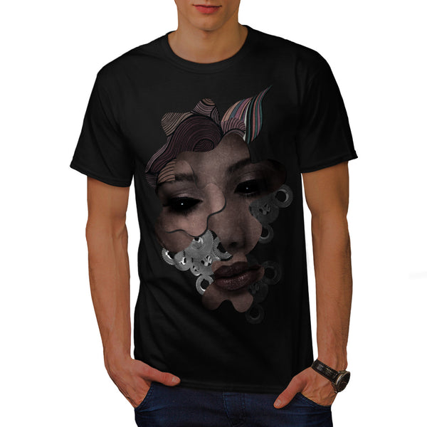 Mechanical Lady Face Mens T-Shirt