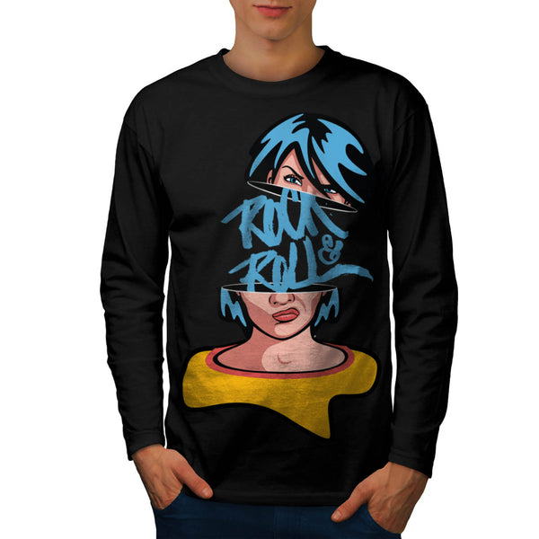 Rock And Roll Crazy Mens Long Sleeve T-Shirt