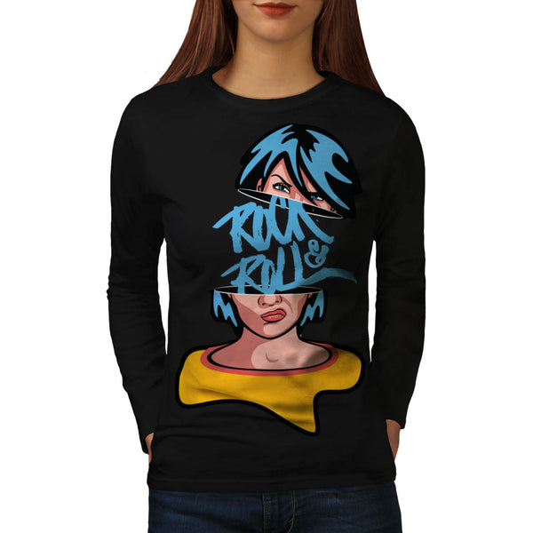 Rock And Roll Crazy Womens Long Sleeve T-Shirt