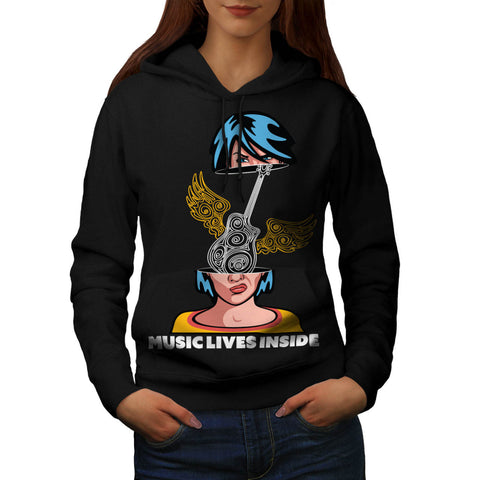 Music Lives Inside Womens Hoodie