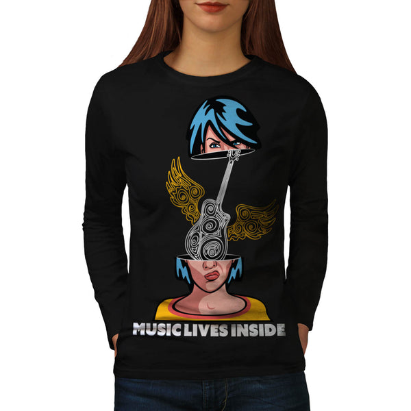 Music Lives Inside Womens Long Sleeve T-Shirt