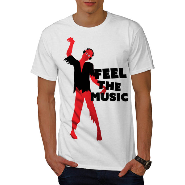 Feel The Music Zombie Mens T-Shirt