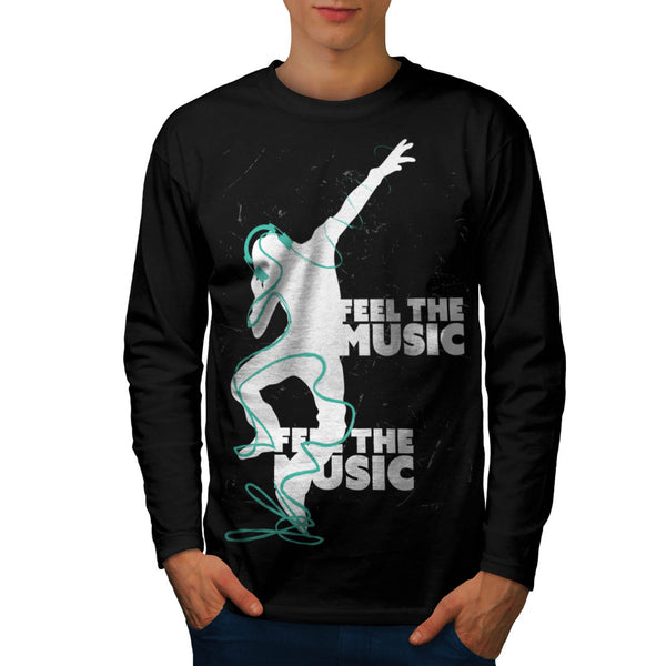 Feel The Music Beat Mens Long Sleeve T-Shirt