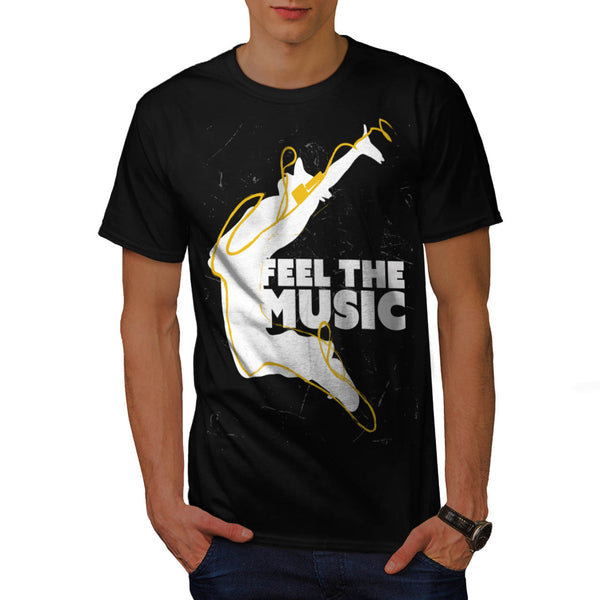 Feel The Music Jump Mens T-Shirt